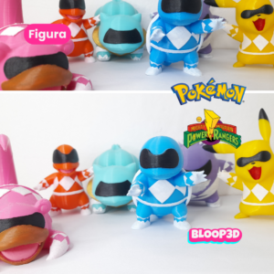 Combo Pokémon fusionados con Power Rangers impresos en 3D