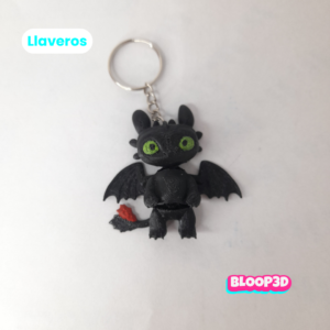 Llavero flexible de Chimuelo impreso en 3D