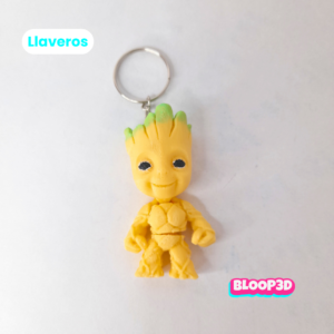 Llavero flexible de Groot impreso en 3D
