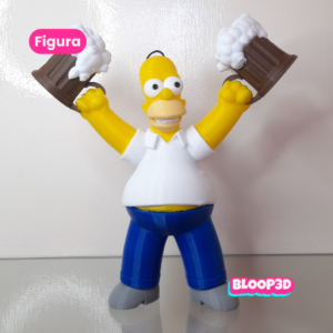 Figura de Homero cervecero impresa en 3D de 20 cm