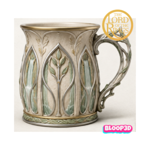 Taza élfica inspirada en El Señor de los Anillos impresa en 3D