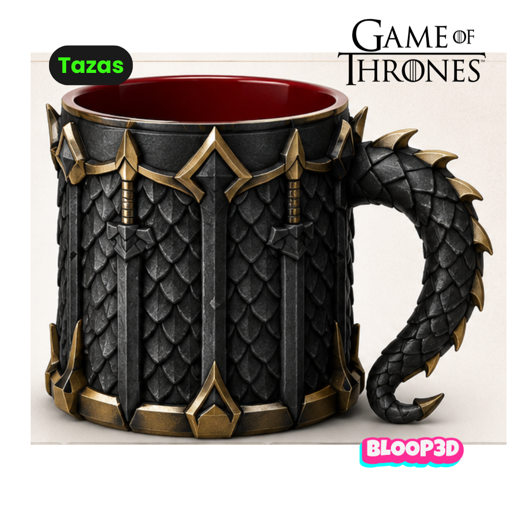 Taza inspirada en Game of Thrones impresa en 3D