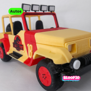 Auto estilo Jeep de Jurassic Park impreso en 3D en escala 18 cm