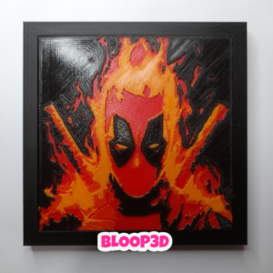 Cuadro de Deadpool impreso en 3D con marco 15x15 cm