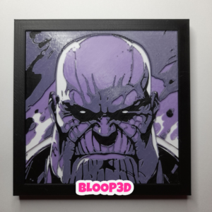 Cuadro de Thanos impreso en 3D con marco 15x15 cm