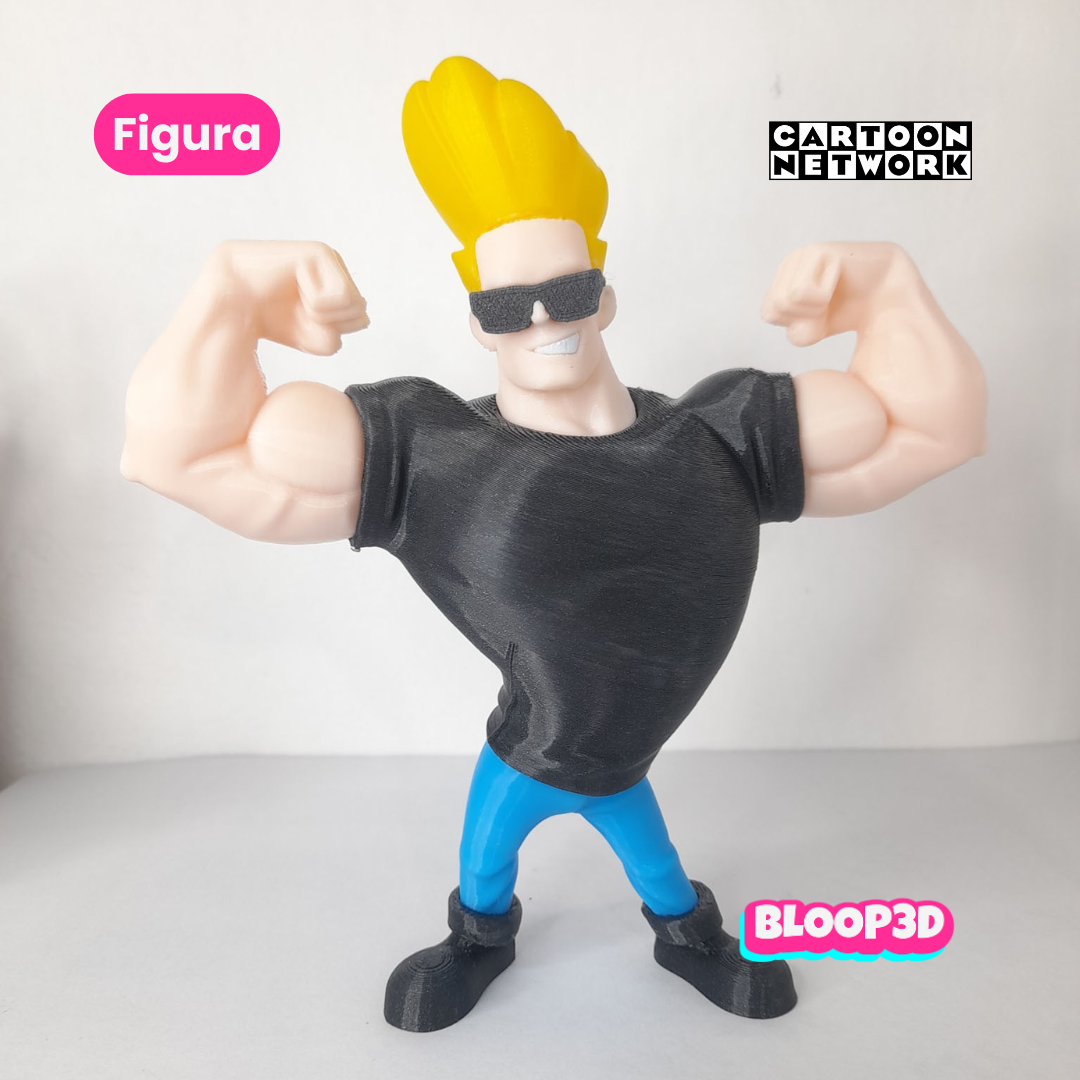 Figura de Johnny Bravo impresa en 3D de 15 cm | Decoración y colección - Imagen 2