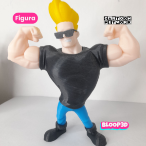 Figura de Johnny Bravo impresa en 3D de 15 cm | Decoración y colección