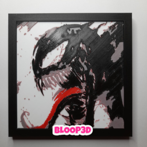 Cuadro de Venom impreso en 3D con marco 15x15 cm
