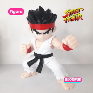 Figura de Ryu impresa en 3D inspirada en Street Fighter