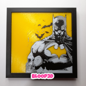 Cuadro de Batman impreso en 3D con marco 15x15 cm