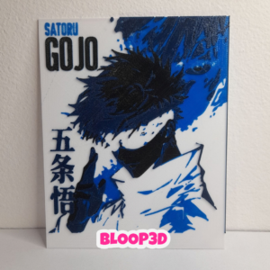 Cuadro Satoru Gojo Jujutsu Kaisen impreso en 3D con marco 15x18 cm