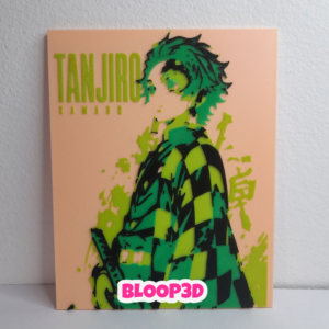 Cuadro Tanjiro Kamado Demon Slayer impreso en 3D con marco 15x18 cm