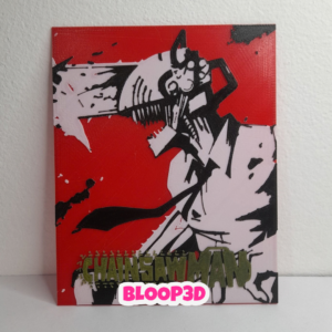 Cuadro Chainsaw Man impreso en 3D con marco 15x18 cm | Decoración anime