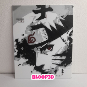 Cuadro Naruto Uzumaki impreso en 3D con marco 15x18 cm | Decoración anime